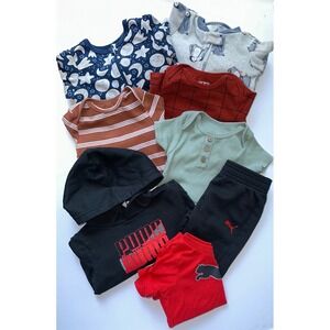 Baby Boy Lot of 8 Play Wear Sleepwear‎ Bundle Size 6-9mo